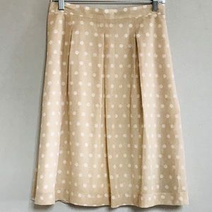 ANN TAYLOR BEIGE CRINKLED CHIFFON POLKA DOT SKIRT